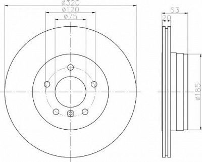 HELLA PAGID 8dd355109941 -  Тормозной диск